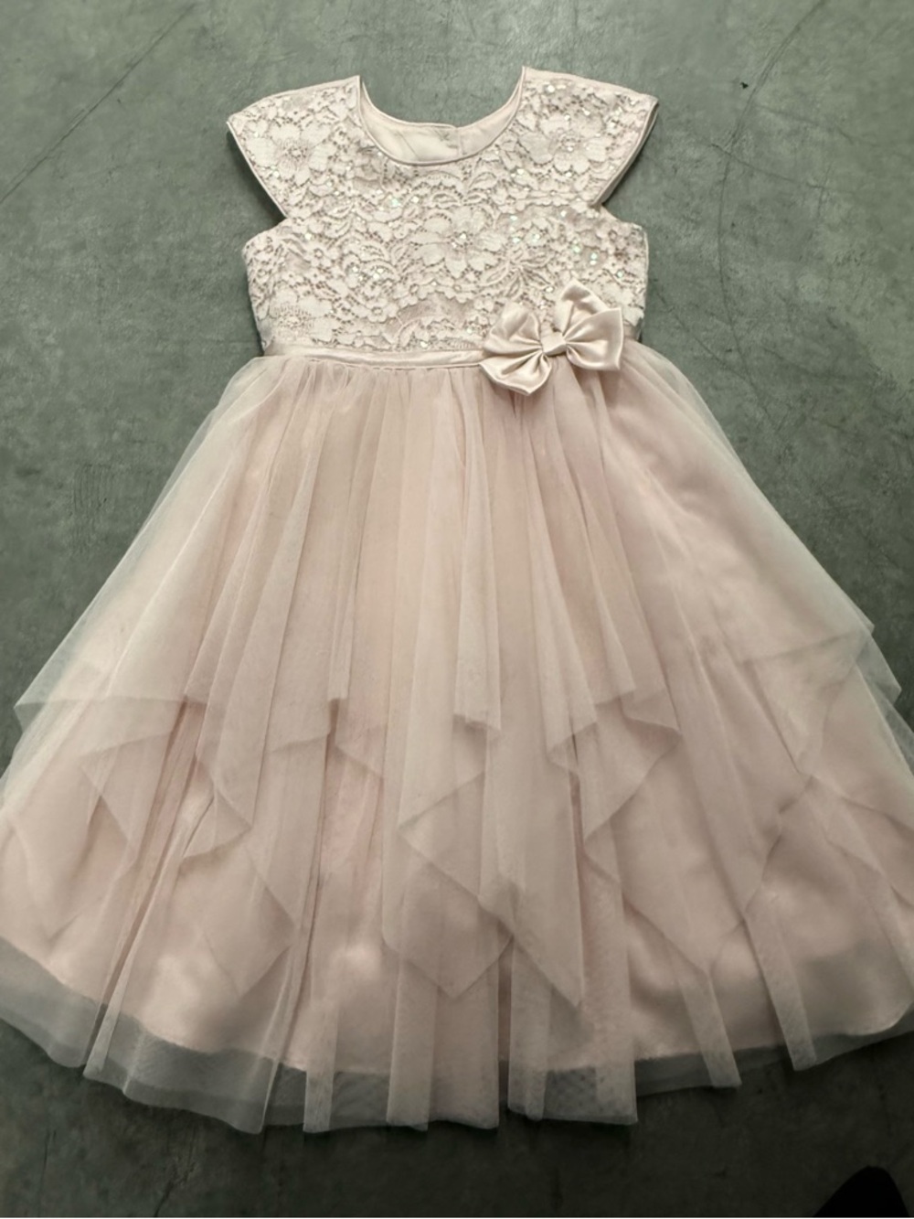 Joan Michelle Lace Bodice Tuelle Skirt Dress Size L